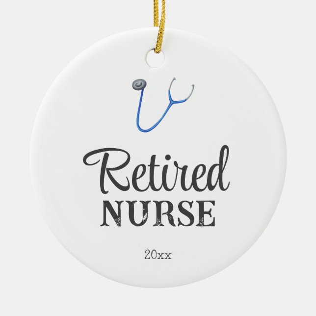 Simple Stethoscope Retired Nurse Keramik Ornament (Vorne)