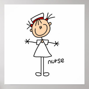 Simple Stick Figure Nurse Tshirts and Gifts Poster
