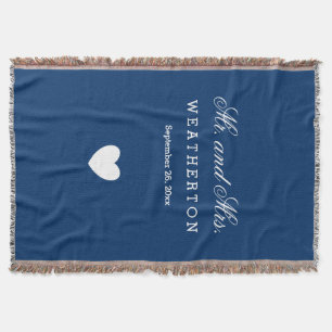 Simple Style Mr. und Mrs. Wedding Names Date A30 Decke
