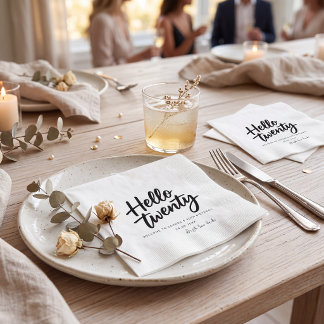  Simple  stylish black and white  birthday party Serviette