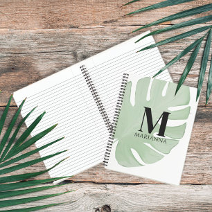 Simple Stylish Chic Tropical Green Palm Leaves Notizbuch