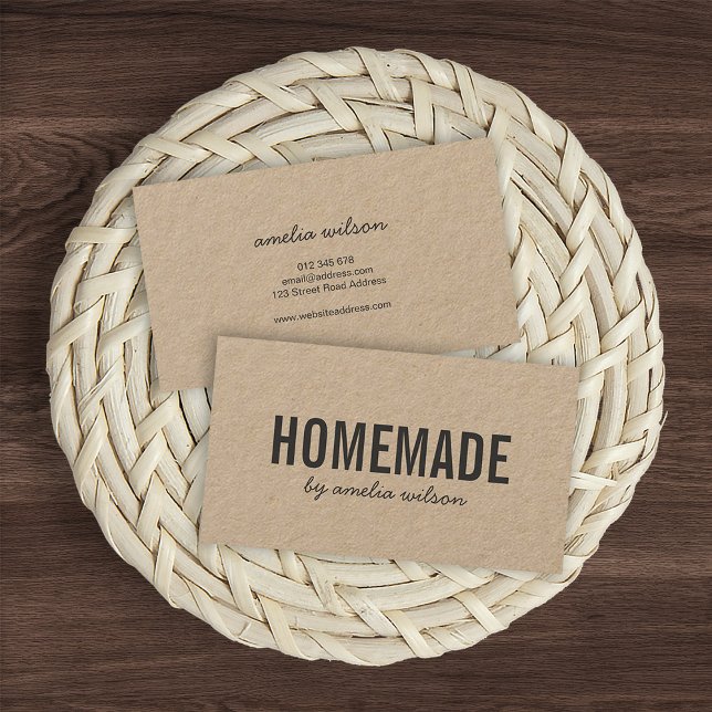 Simple Stylish Rustic Homemade Kraft Visitenkarte (Von Creator hochgeladen)
