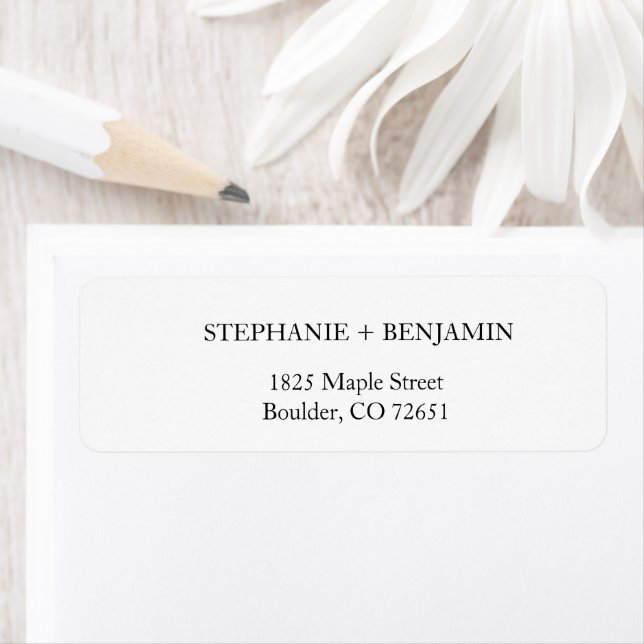 Simple Stylish White Wedding Return Address RSVP E (Insitu)