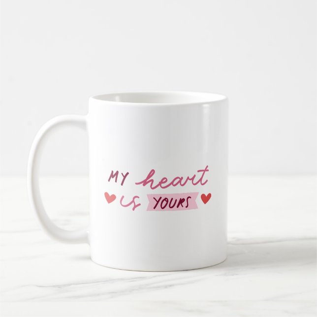 Simple Sweetest Romantic My Heart Is Yours Soft Kaffeetasse (Links)