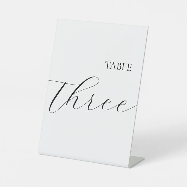Simple Table Number Three  Sockelschild (Vorderseite)