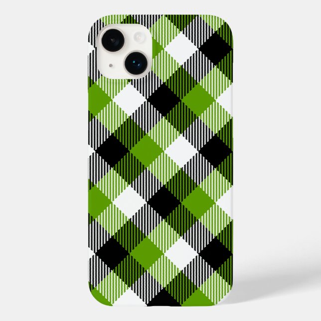 Simple Tartan Plaid Neon Green Case-Mate iPhone Hülle (Rückseite)