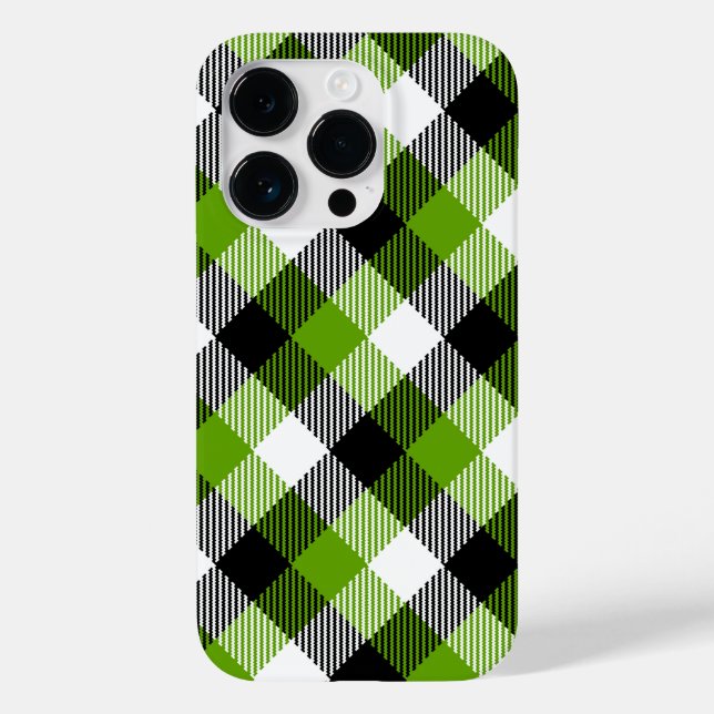 Simple Tartan Plaid Neon Green Case-Mate iPhone Hülle (Rückseite)