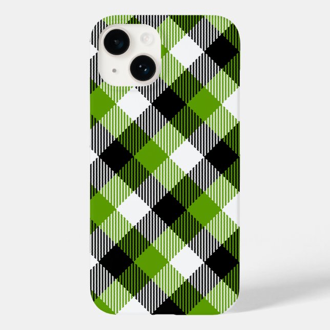 Simple Tartan Plaid Neon Green Case-Mate iPhone Hülle (Rückseite)
