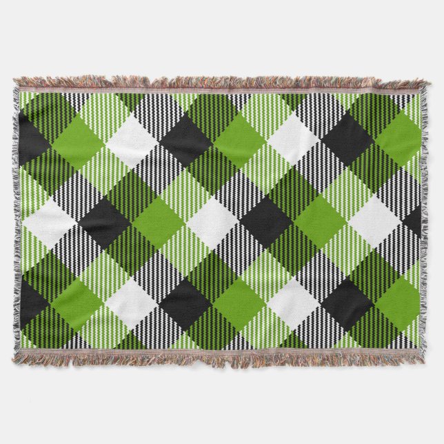 Simple Tartan Plaid Neon Green Decke (Vorderseite)