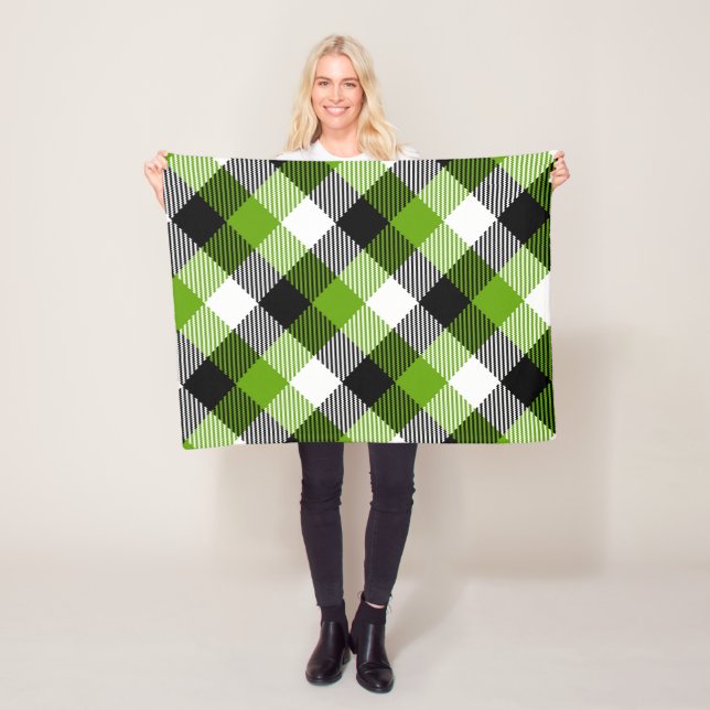 Simple Tartan Plaid Neon Green Fleecedecke (Beispiel)