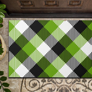 Simple Tartan Plaid Neon Green Fußmatte