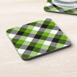 Simple Tartan Plaid Neon Green Getränkeuntersetzer