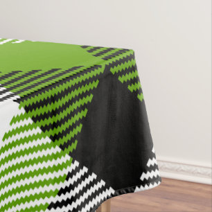 Simple Tartan Plaid Neon Green Tischdecke