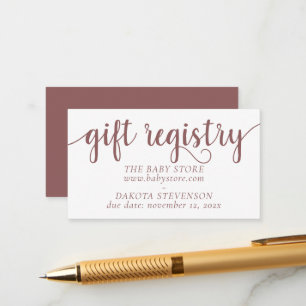 Simple Taupe Gift Registry   Wüste-Rose Begleitkarte