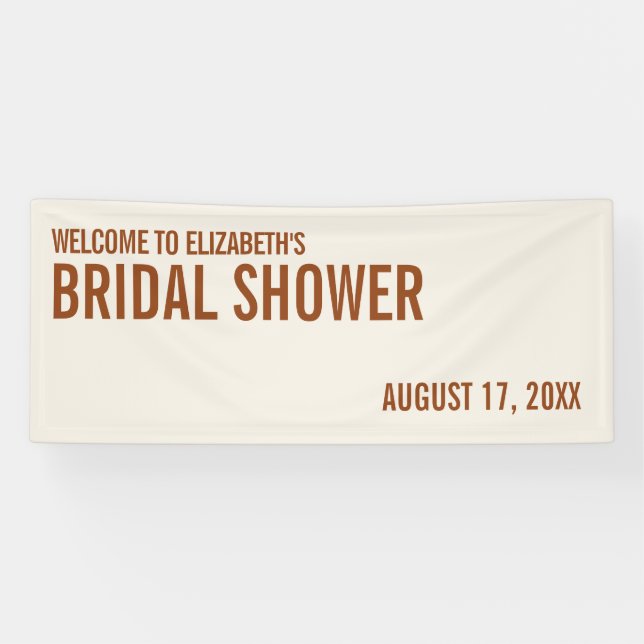 Simple Terracotta Typografy Brautparty Welcome Banner (Horizontal)
