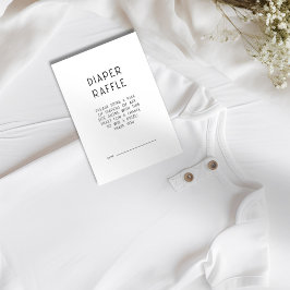 Simple Text Black White Diaper Raffle Baby Shower Einladung
