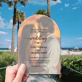 Simple Text Overlay Photo Wedding Acryleinladungen