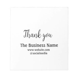 Simple thank you add business name details text  t notizblock