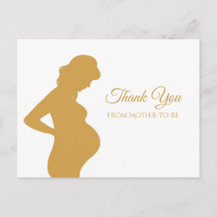 Simple Thank You Pregnant Woman Elegant Baby Bump Postkarte