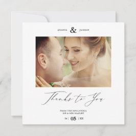 Simple Thanks To You Custom Photo Couple Wedding