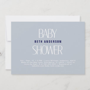 Simple Things Dusty Blue Baby Shower II Einladung