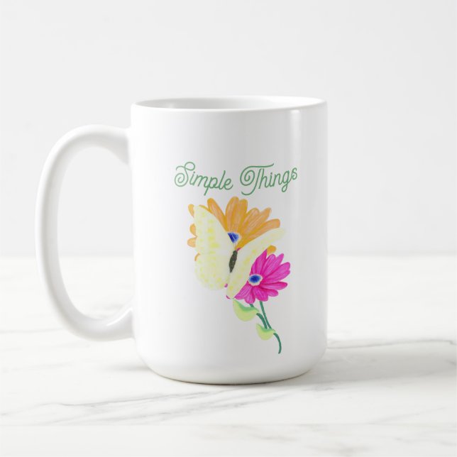 'Simple Things' Flowers and Butterflies Kaffeetasse (Links)