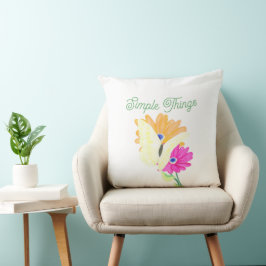 'Simple Things' Flowers and Butterflies Kissen