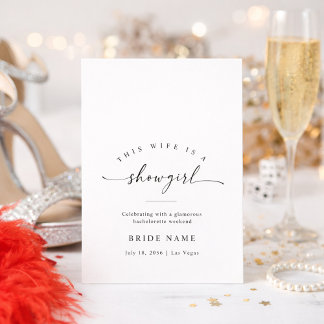 Simple This Wife is a Showgirl Bachelorette Party Einladung