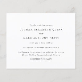 Simple Timeless Budget Wedding Invitation Flyer