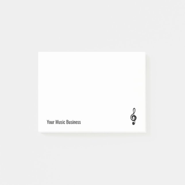 Simple Treble Clef Music Symbol Musiker Post-it Klebezettel (Vorderseite)