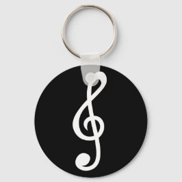 Simple Treble Clef Musical Notes Symbol Minimalist Schlüsselanhänger