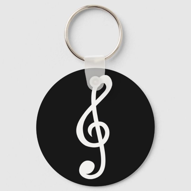 Simple Treble Clef Musical Notes Symbol Minimalist Schlüsselanhänger (Vorderseite)