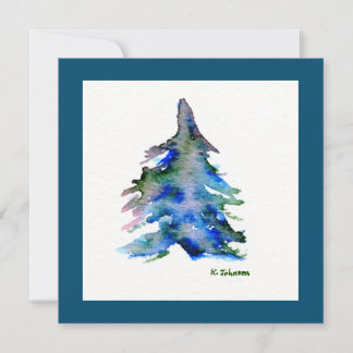 "Simple Tree" Aquarell Weihnachtskarte Feiertagskarte