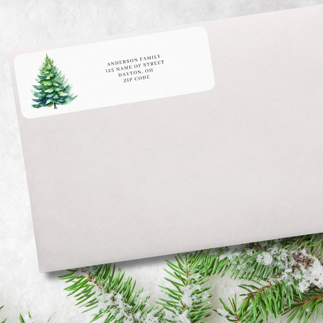 Simple Tree Christmas Return Address Label (Von Creator hochgeladen)