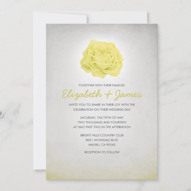 Simple Trendy Floral Wedding Invitations Einladung (Vorderseite)