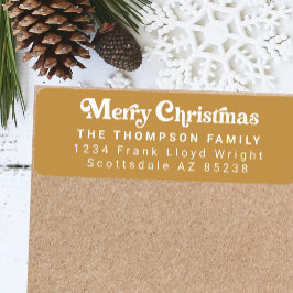 Simple Trendy Retro Green Weihnachts-Rücksendeadre