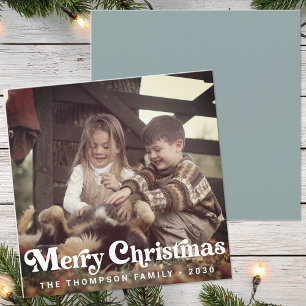 Simple Trendy Retro Typografy Foto Weihnachten