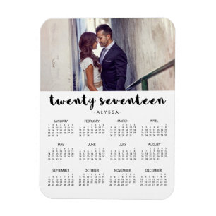 Simple Trendy Typografy 2017 Foto Calendar Magnet