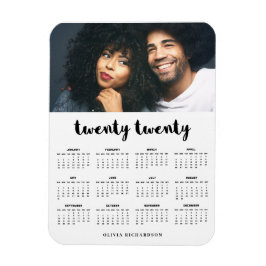 Simple Trendy Typografy 2020 Foto Calendar Magnet