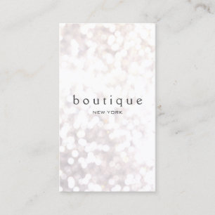 Simple Trendy White Bokeh Glitzer Visitenkarte