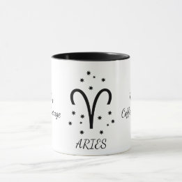 Simple Typoghraphy Aries Zodiac Coffee Tasse