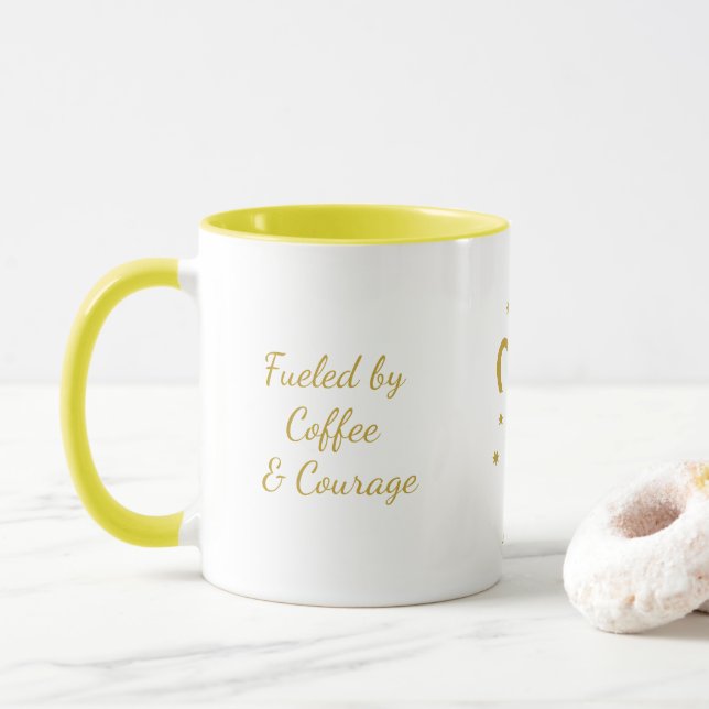 Simple Typoghraphy Aries Zodiac Symbol Coffee Tasse (Mit Donut)