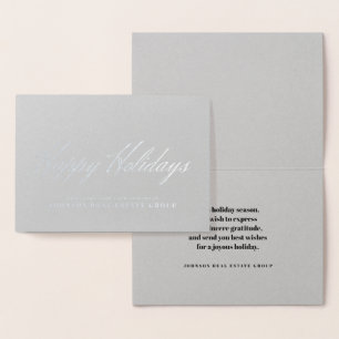 SImple Typografie Holiday Greetings Folienkarte