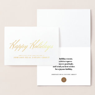 SImple Typografie Holiday Greetings Folienkarte