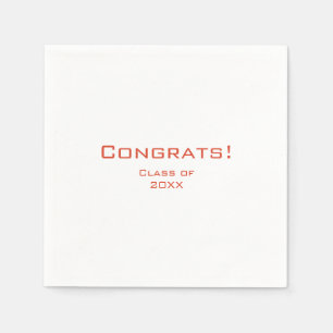 Simple Typografy Graduation Party Red Serviette