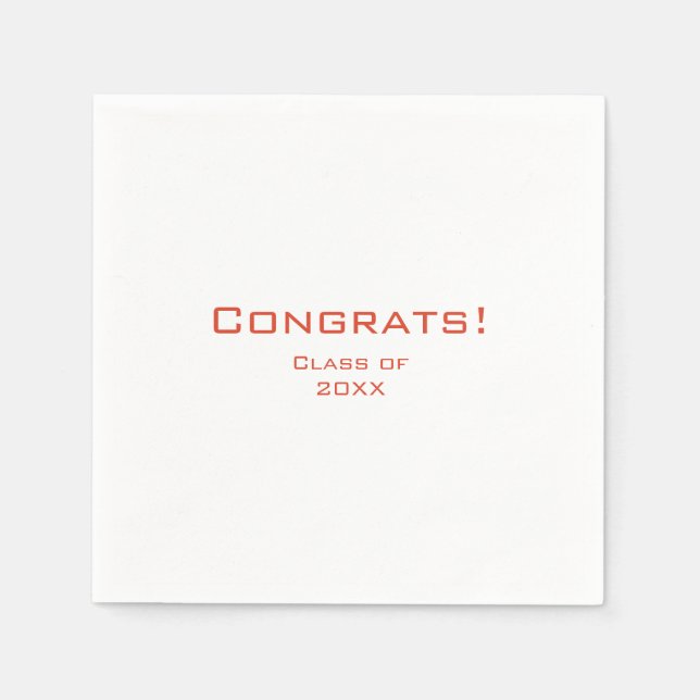 Simple Typografy Graduation Party Red Serviette (Vorderseite)