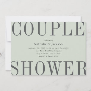 Simple Typografy Sage Green Couple Shower Bridal Einladung