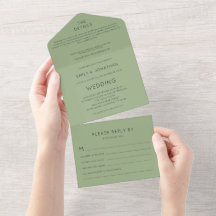 Simple Typografy Sage Green Wedding