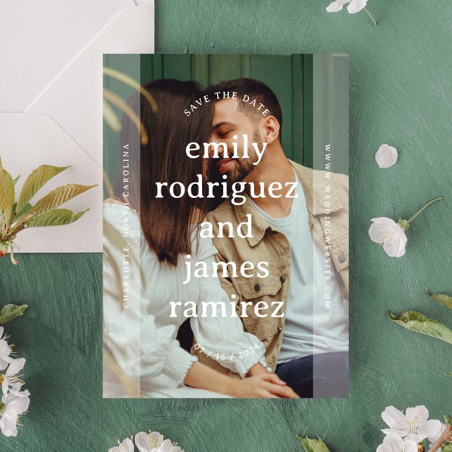 Simple Typographic Names Full Photo Save The Date (Von Creator hochgeladen)