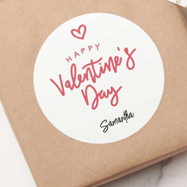 Simple Valentine's Day Favor Runder Aufkleber (Von Creator hochgeladen)